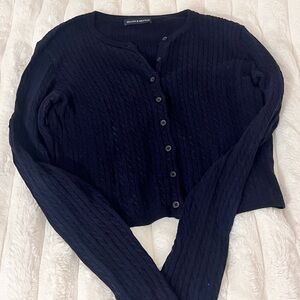 Brandy Melville Navy Cable Knit Cardigan